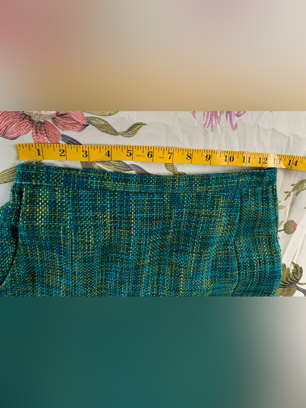 Vintage Victorian-inspired 50's-inspo Edwardian-inspo Turquoise Tweed Skirt - Picture 11 of 16